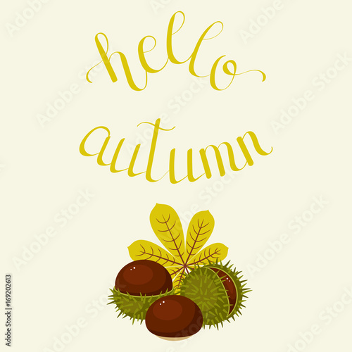 Hand lettering "hello autumn"