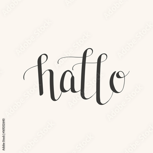 Hand drawn lettering "hallo"
