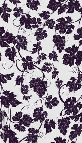 Vector repeating pattern with vines in vintage style.