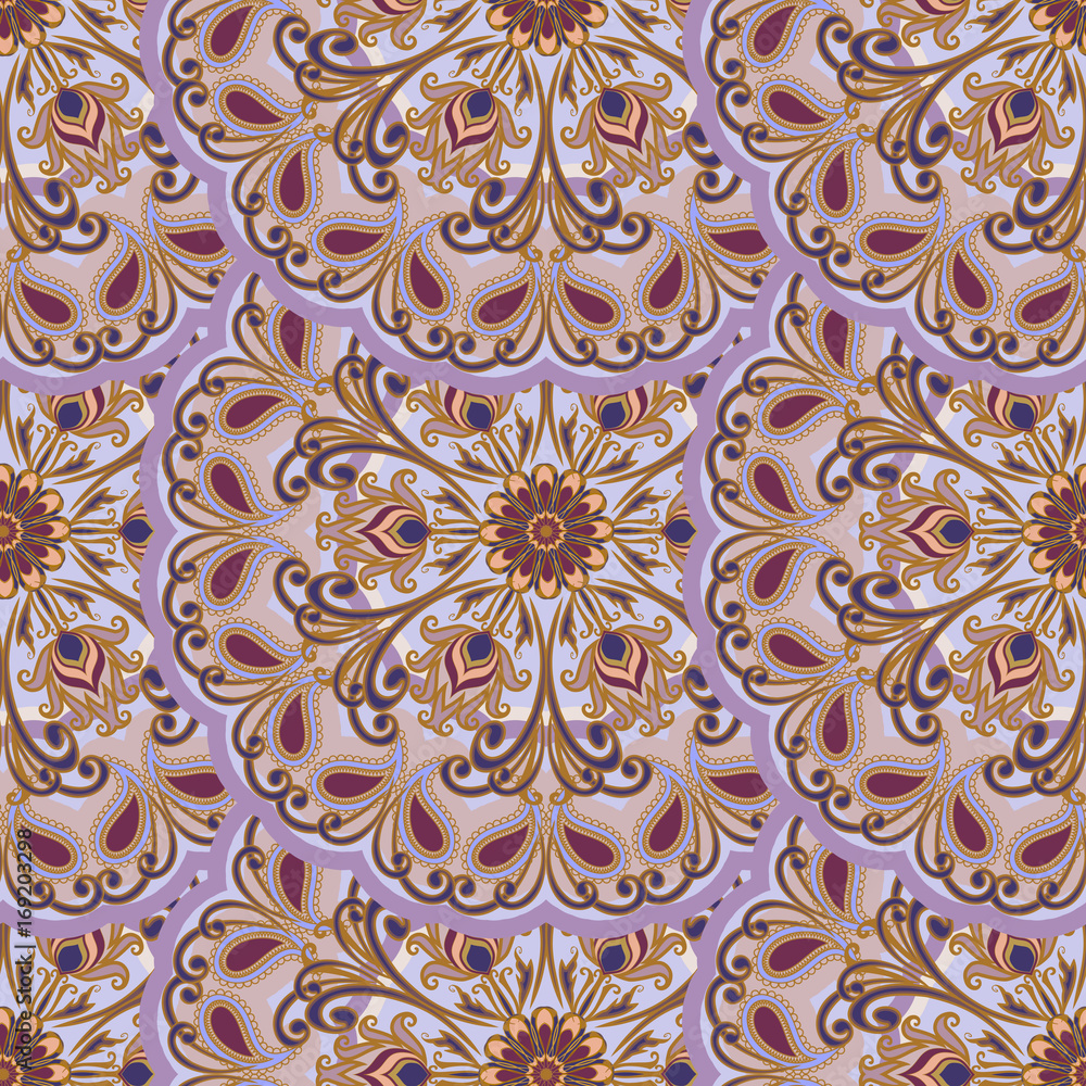 Vector seamless pattern of mandalas. Vector seamless pattern of mandalas.