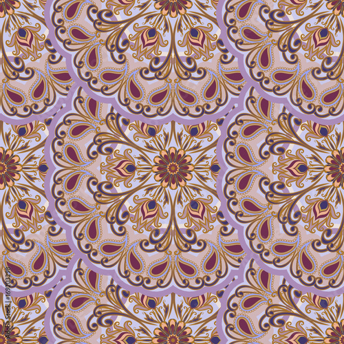 Vector seamless pattern of mandalas. 