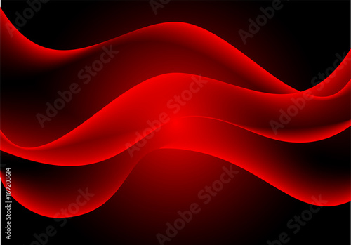 Red light wave on black modern futuristic technology background vector illustration.