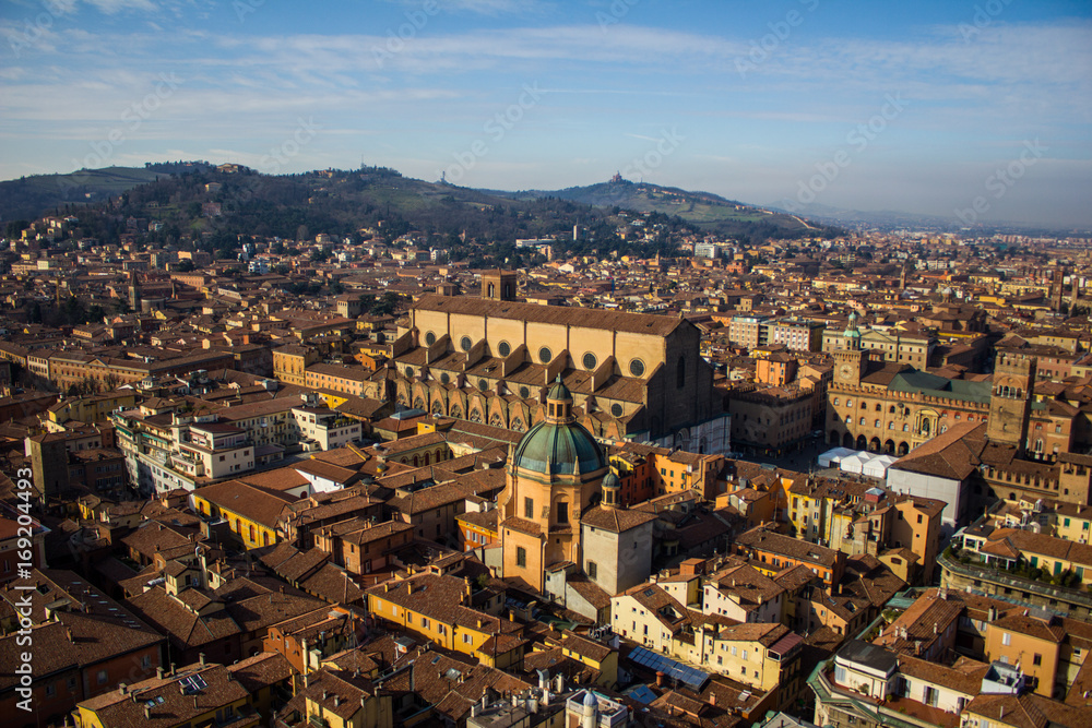Bologna city panorama, Italy