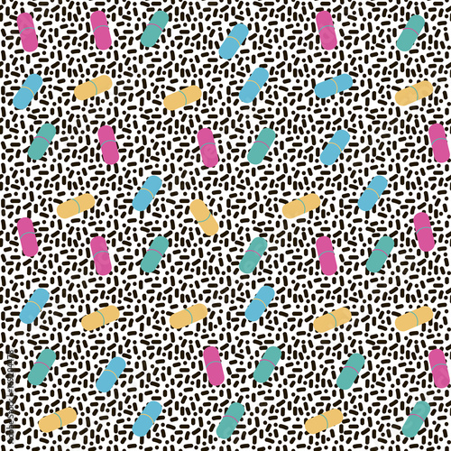 geometric pattern with colorful pills