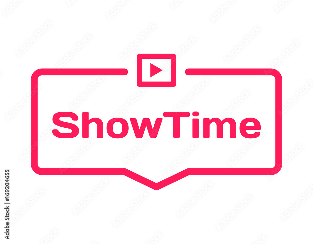 Showtime template dialog bubble in flat style on white background ...