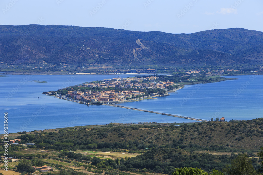 Lagoon of Orbetello in Tuscany, Italy