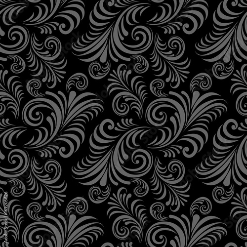 Volumetric seamless floral pattern background. Paper cut out seamless floral pattern.