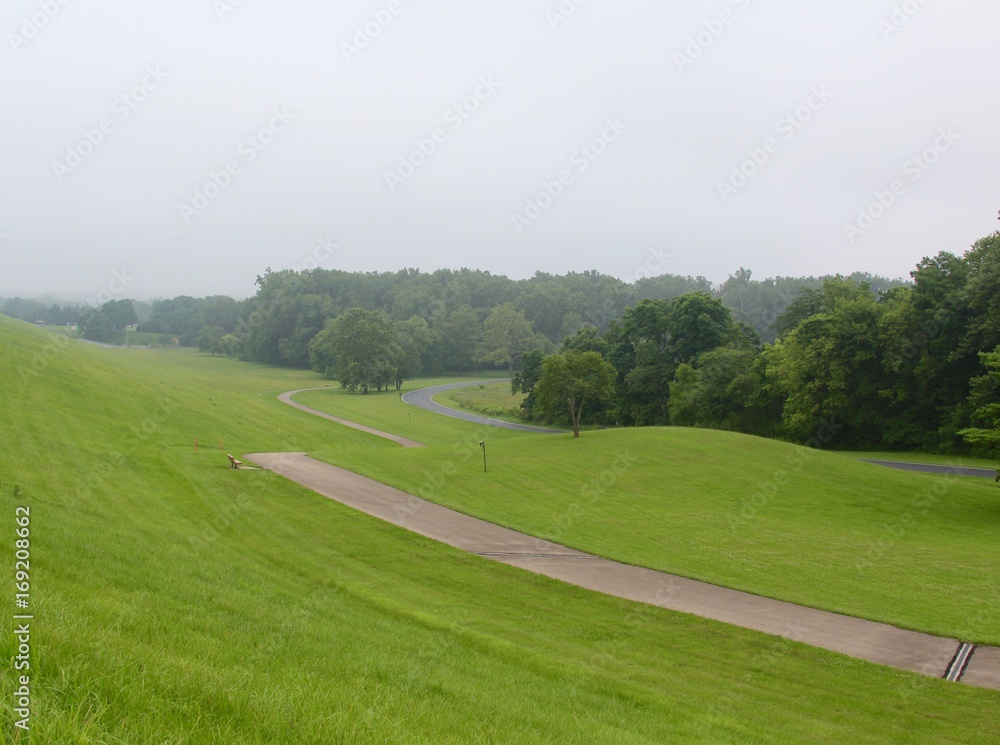 The fog in the valley at the park and in the earl morning. The fog in the valley at the park and in the earl morning.