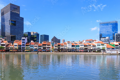 Histocial heritage building on Singapore riverside