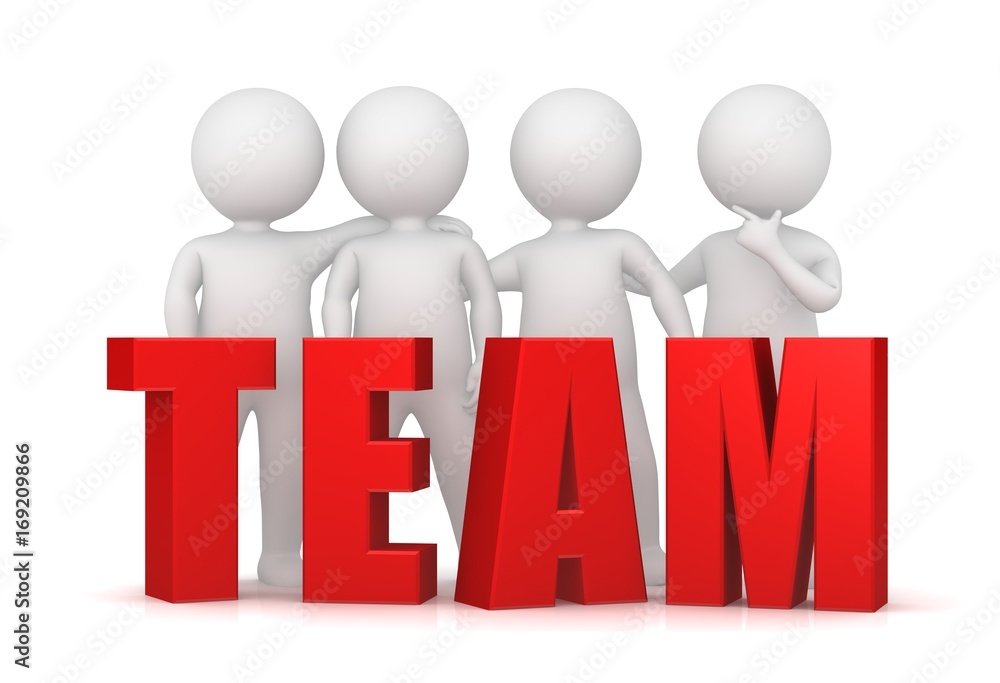 Team teamwork team player team bulding team spirit colleagues 3d tex template red yellow green blue isolated on white Team teamwork team player team bulding team spirit colleagues 3d tex template red yellow green blue isolated on white