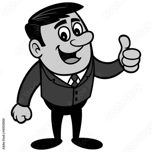 Businessman with Thumbs Up Illustration