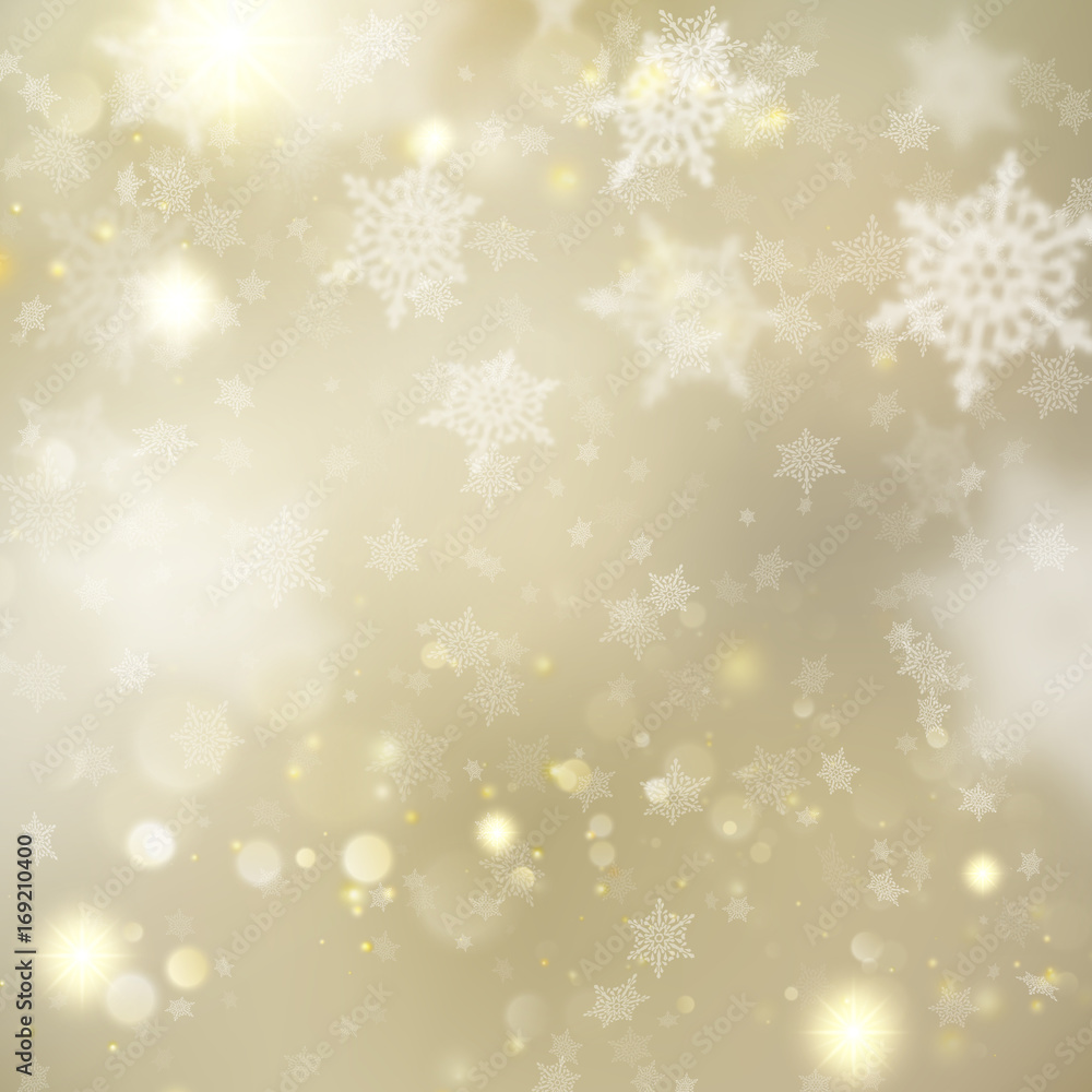 Christmas golden holiday glowing background. EPS 10 vector