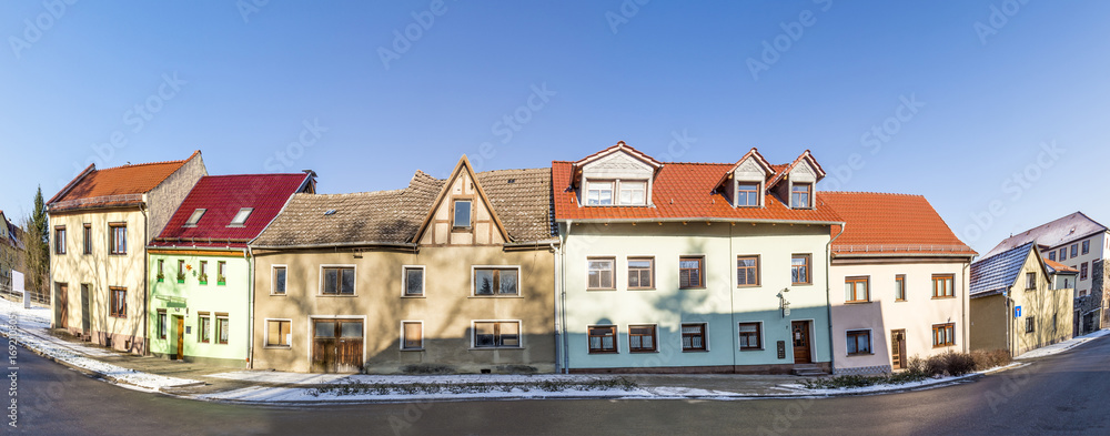 old houses in a street in Bad Frankenhausen