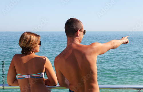 Young couple and the sea photo