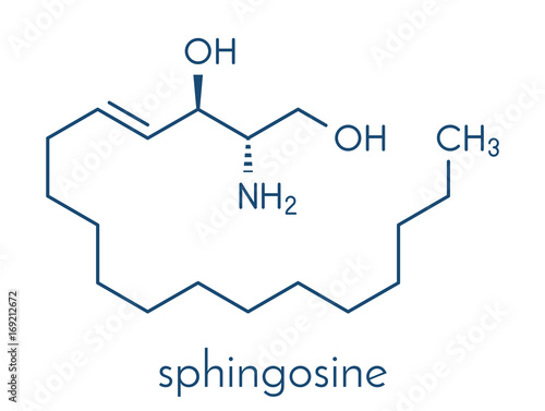 Sphingosine lipid molecule. Skeletal formula.