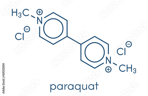Paraquat herbicide molecule Skeletal formula.