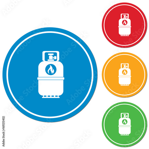 Camping gas bottle icon. Flat icon isolated