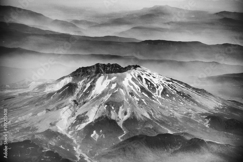 Mount St Helens as seen from airplane photo