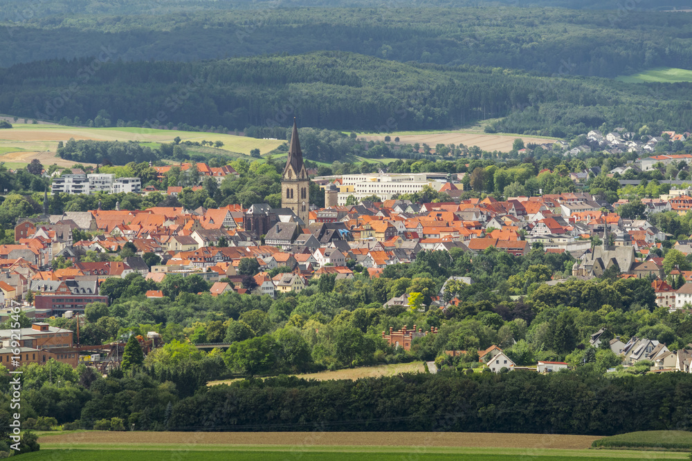 Stadtbild vom Desenberg auf Warburg Westfalen