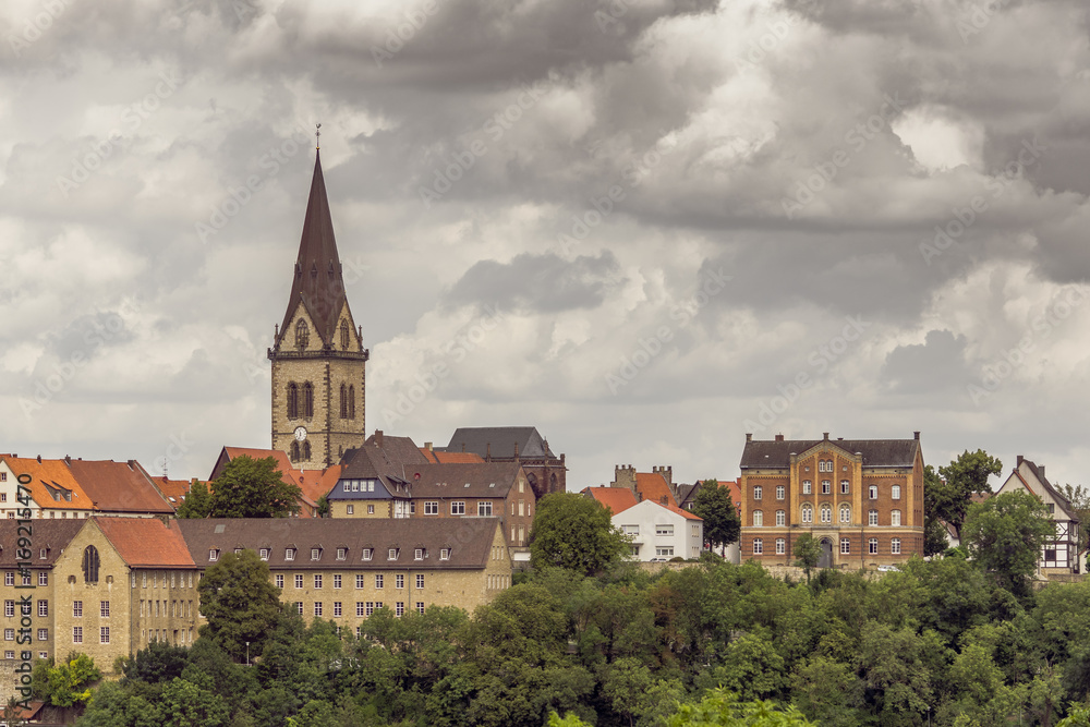 Stadtbild von Warburg Westfalen mit Blick aus Süd