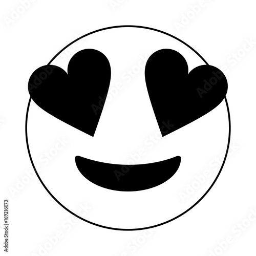 Heart Face Emoji Black And White
