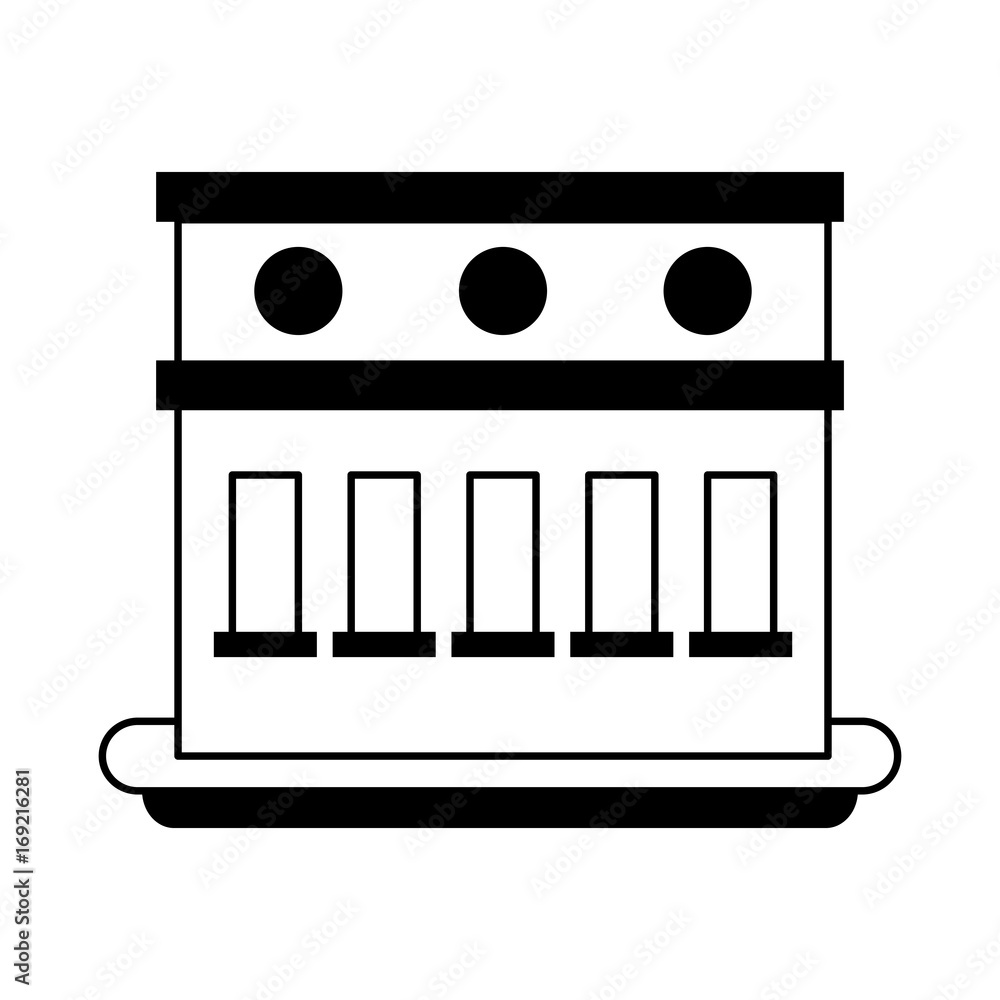 Black and white building design over white background vector illustration Black and white building design over white background vector illustration