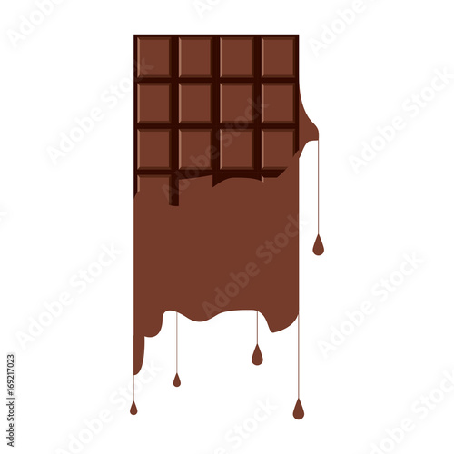 melting chocolate bar icon image vector illustration design 