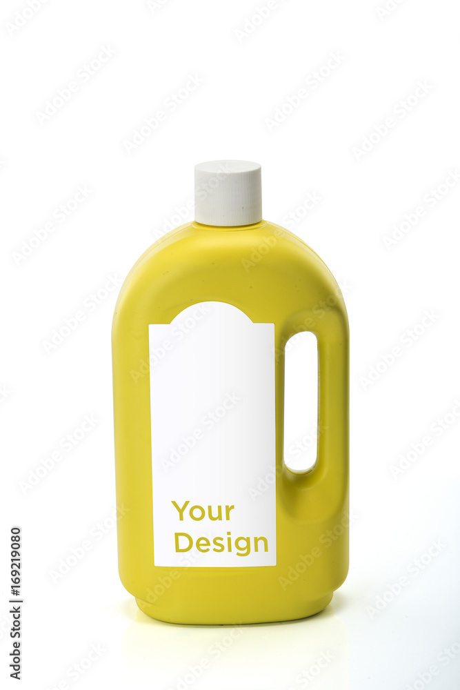 Disinfectant plastic bottle mockup on white background Disinfectant plastic bottle mockup on white background