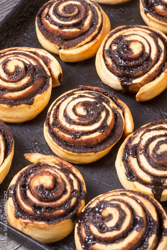 Freshly baked cinnamon rolls
