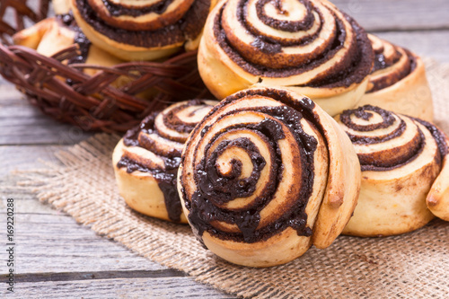 Freshly baked cinnamon rolls