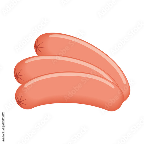 sausages icon over white background vector illustration