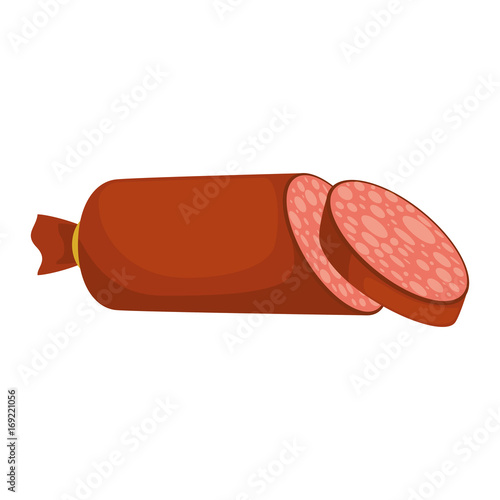 salami icon over white background vector illustration