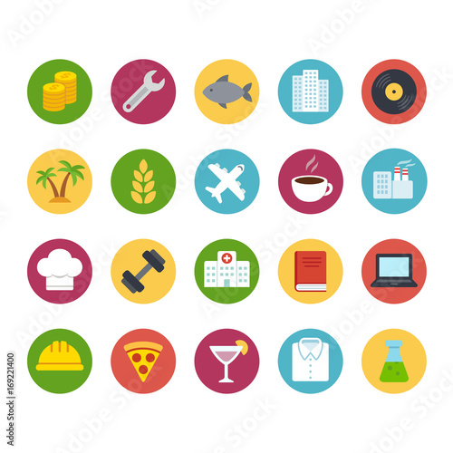 Industries icon set
