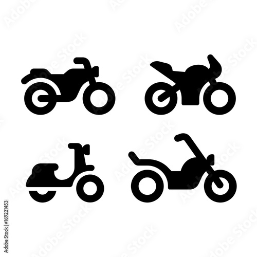 Motorcycle icon set