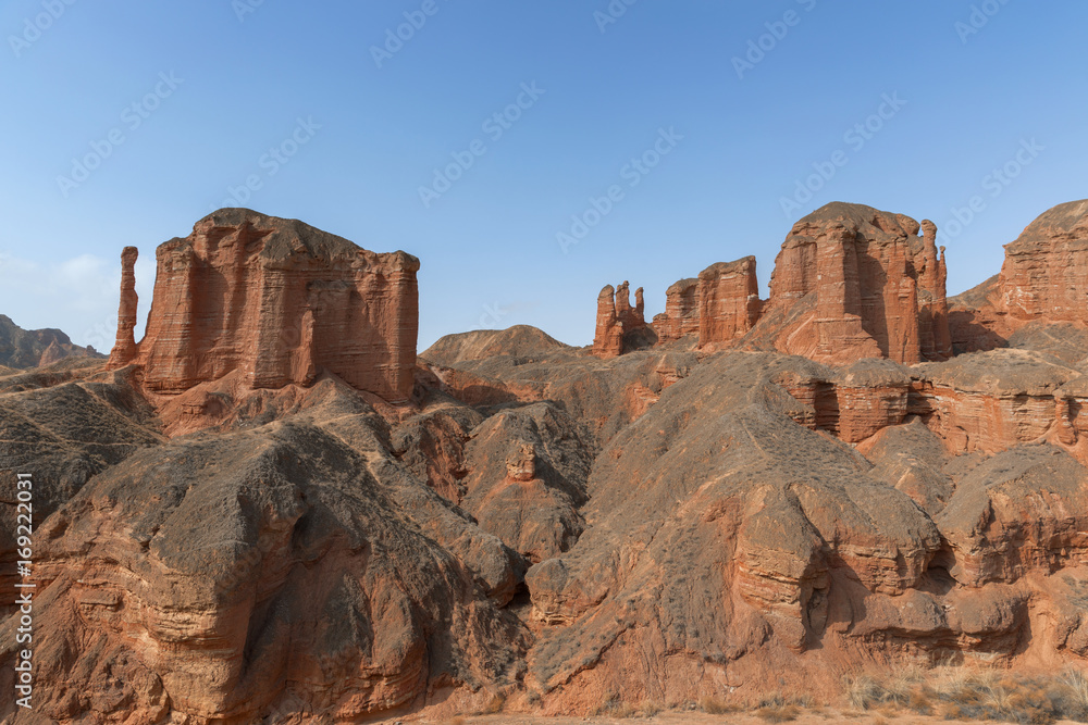 Rainbow mountains in asian geopark at China Rainbow mountains in asian geopark at China