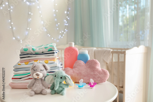 Cute knitted toys, baby clo...