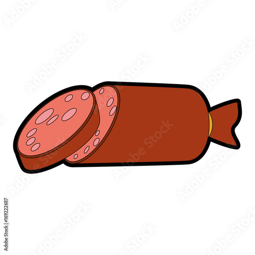 salami icon over white background vector illustration