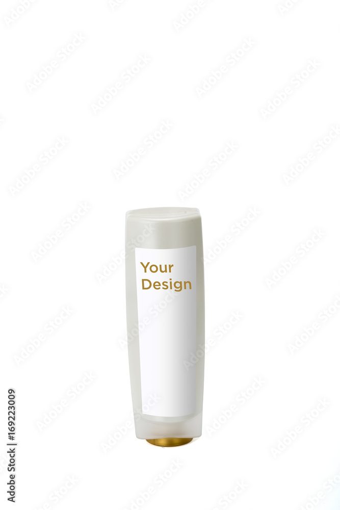 Shampoo plastic bottle mockup on white background Shampoo plastic bottle mockup on white background