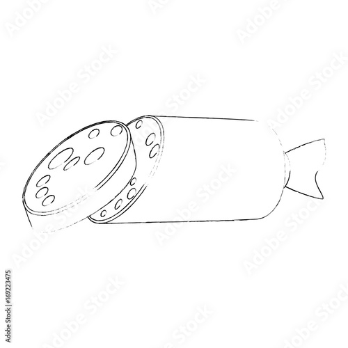 salami icon over white background vector illustration