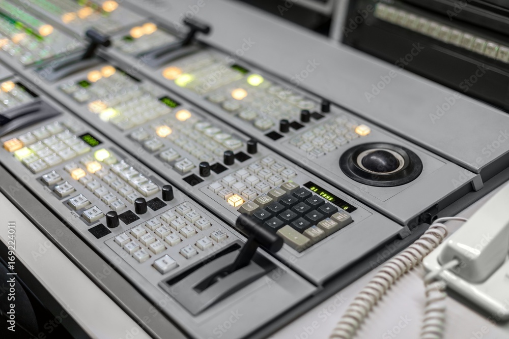 Studio control panel close up photo Studio control panel close up photo