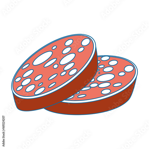 salami icon over white background vector illustration