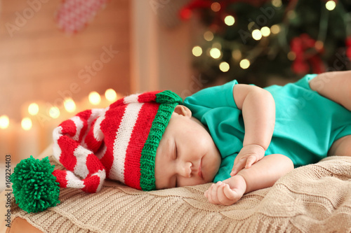 Cute little baby sleeping a...