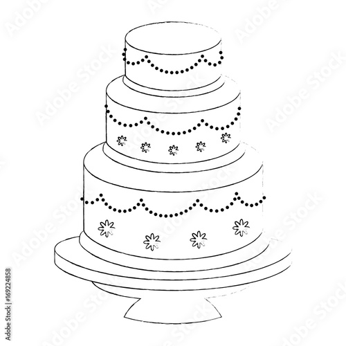 Cute wedding cake icon vector illustration graphic design