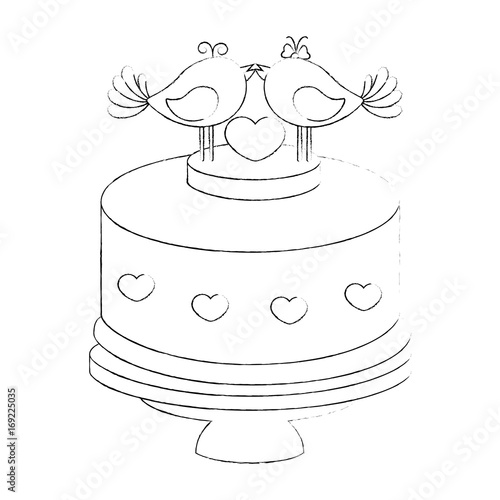 Cute wedding cake icon vector illustration graphic design
