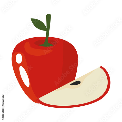 Apple delicious fruit icon vector illustration graphic design