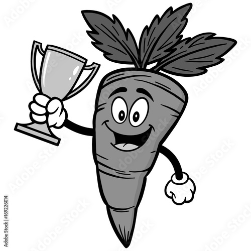 Carrot with Trophy Illustration