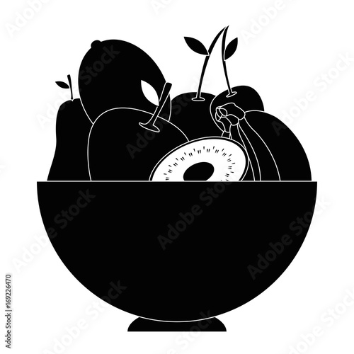 Fruits on dish icon vector illustration graphic design