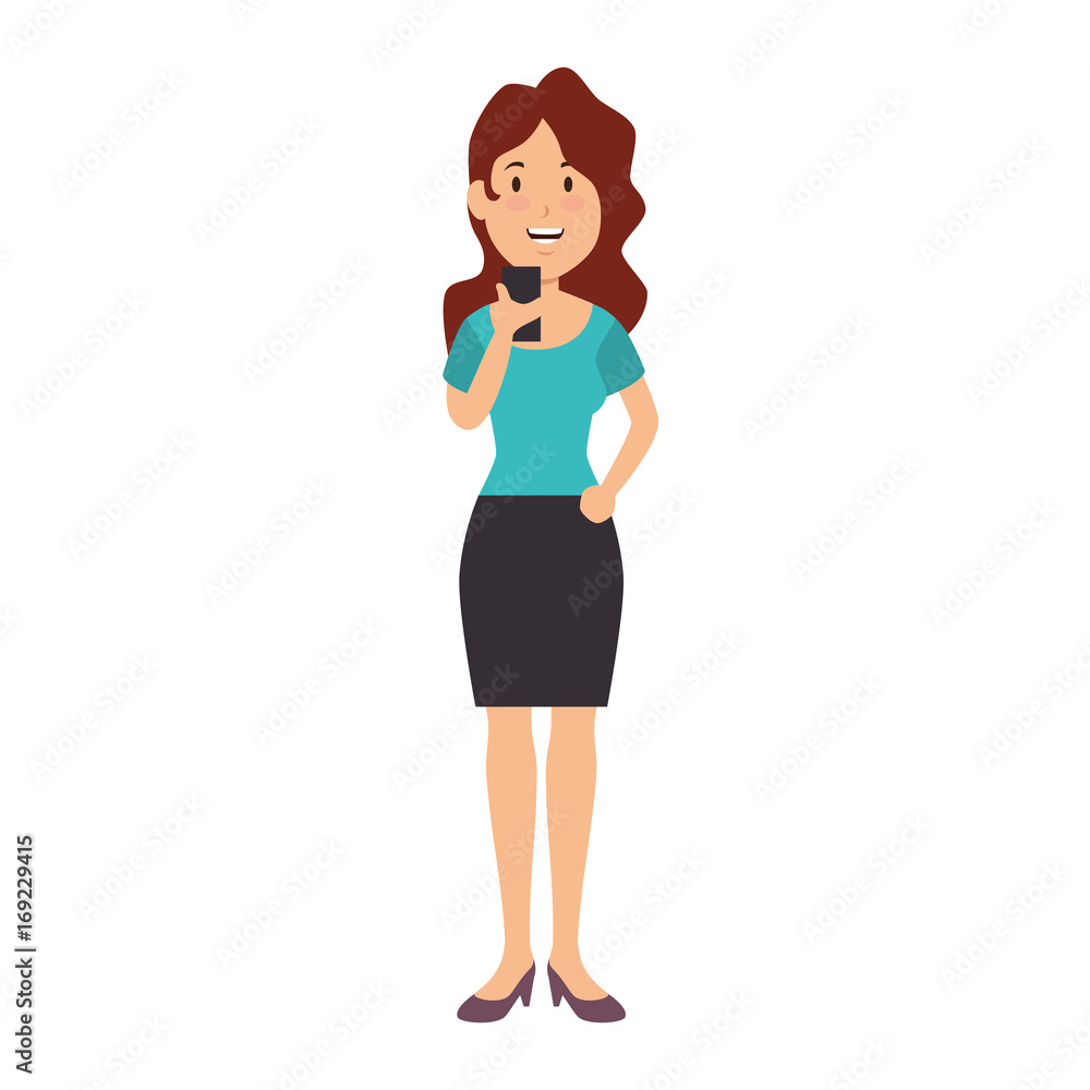 Woman with smartphone icon vector illustration graphic design Woman with smartphone icon vector illustration graphic design