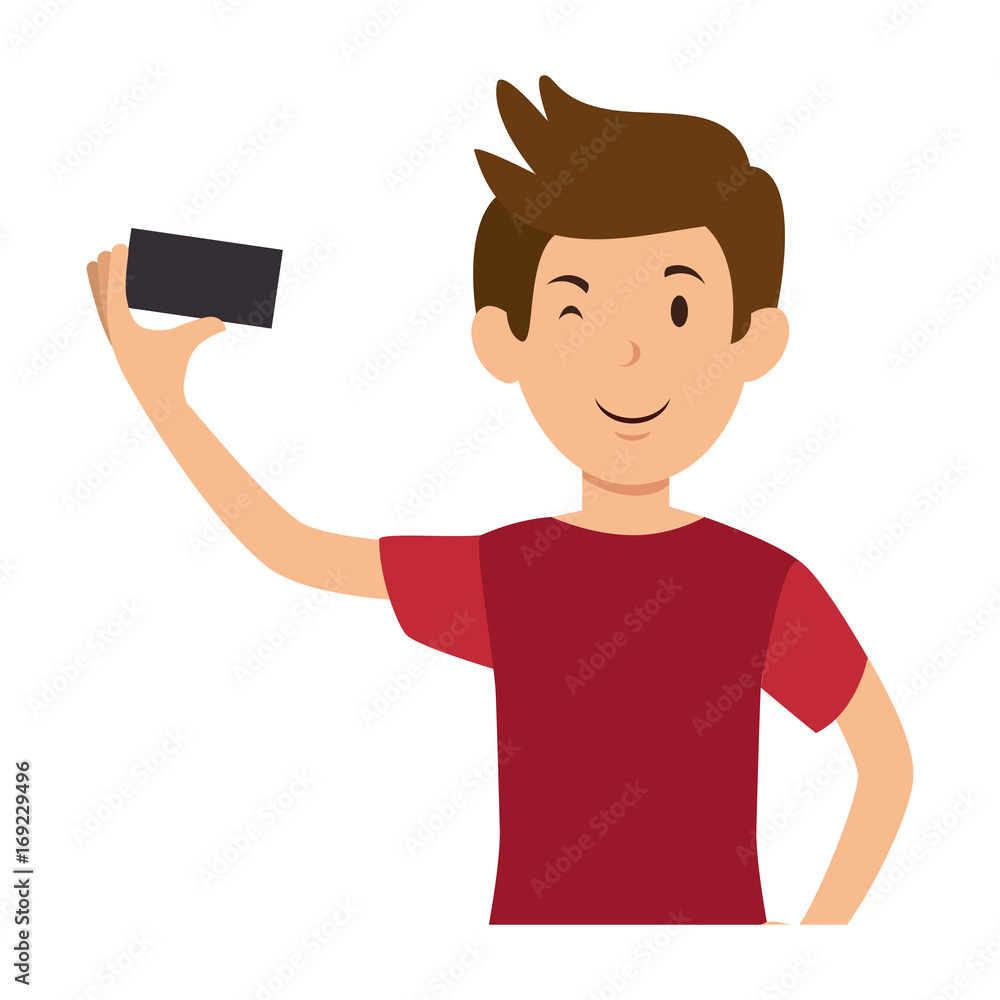 Man with smartphone icon vector illustration graphic design Man with smartphone icon vector illustration graphic design