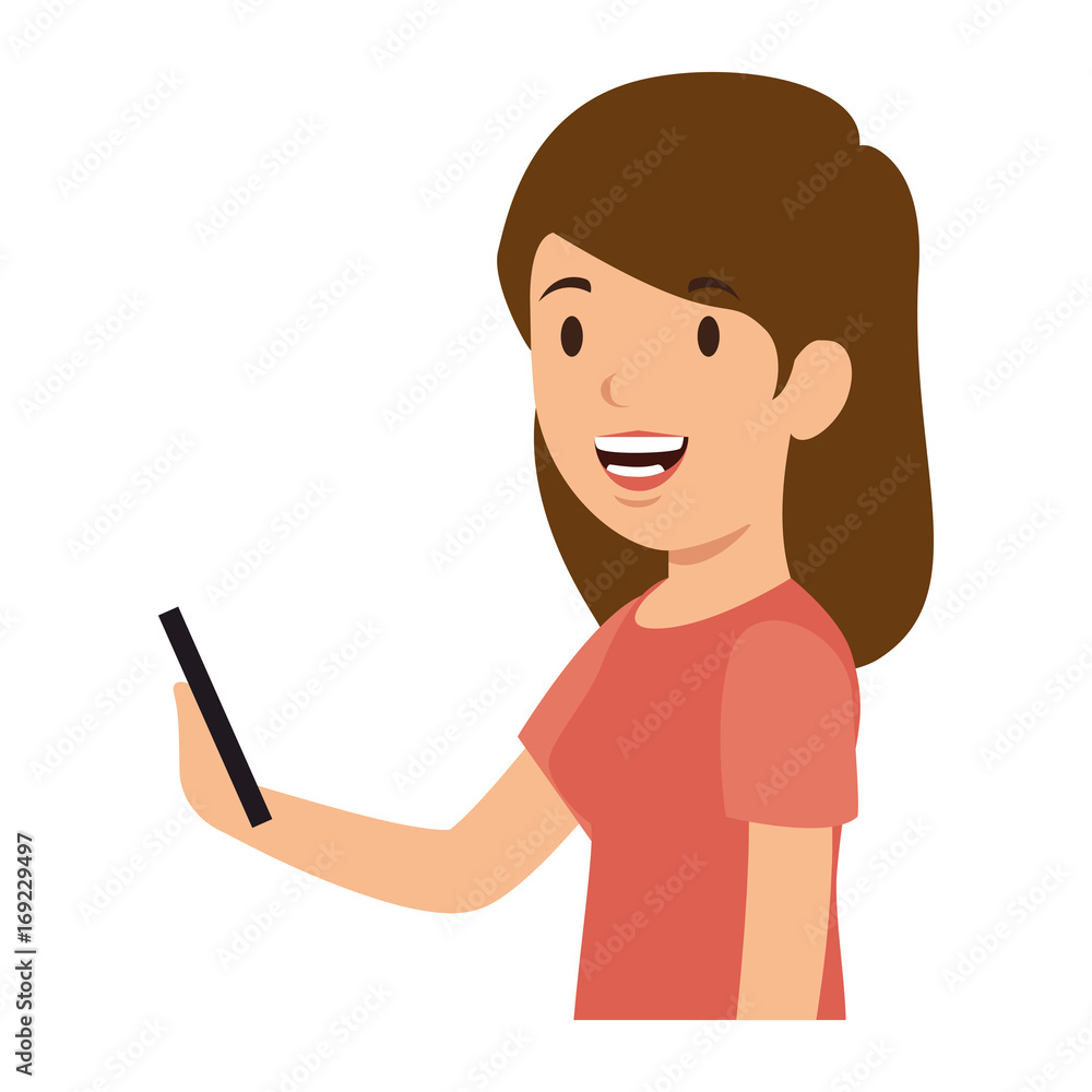 Woman with smartphone icon vector illustration graphic design Woman with smartphone icon vector illustration graphic design
